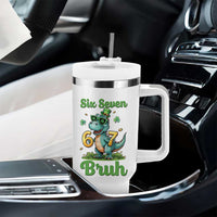 Funny Dinosaur Says Six Seven Tumbler With Handle St Patricks Day