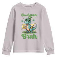 Funny Dinosaur Says Six Seven Youth Sweatshirt St Patricks Day