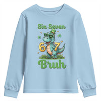 Funny Dinosaur Says Six Seven Youth Sweatshirt St Patricks Day