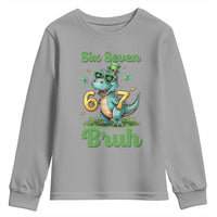Funny Dinosaur Says Six Seven Youth Sweatshirt St Patricks Day