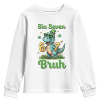 Funny Dinosaur Says Six Seven Youth Sweatshirt St Patricks Day