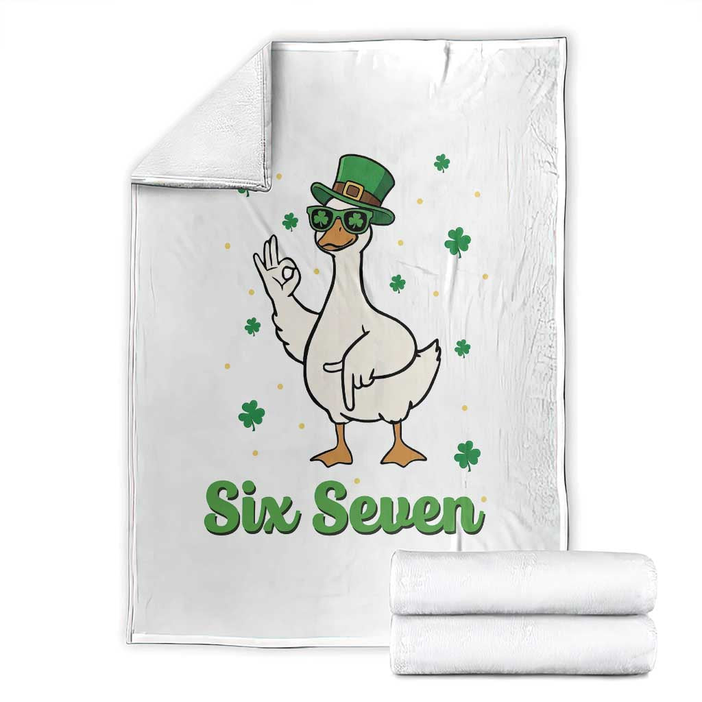 Lucky Goose Six Seven Meme Throw Blanket St Patricks Day