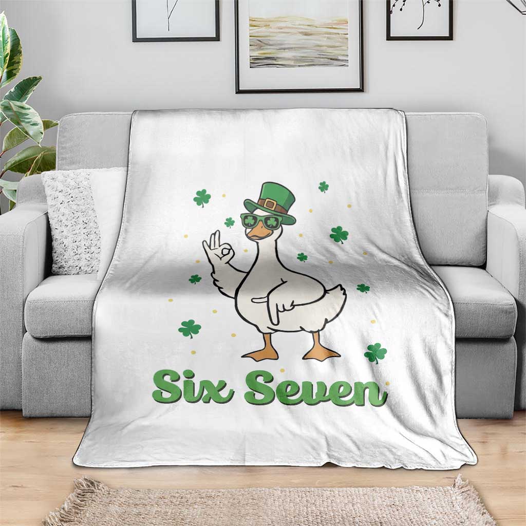 Lucky Goose Six Seven Meme Throw Blanket St Patricks Day