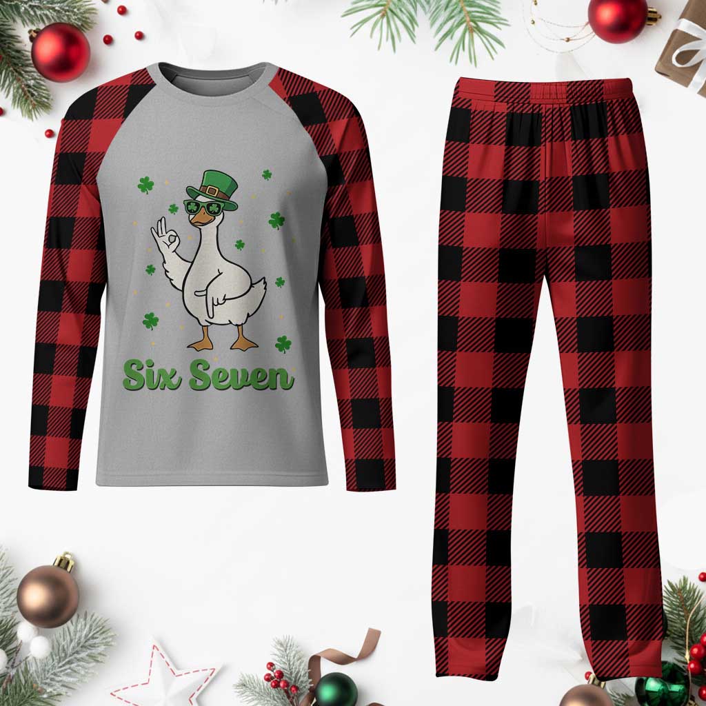 Lucky Goose Six Seven Meme Plaid Pajama Set St Patricks Day