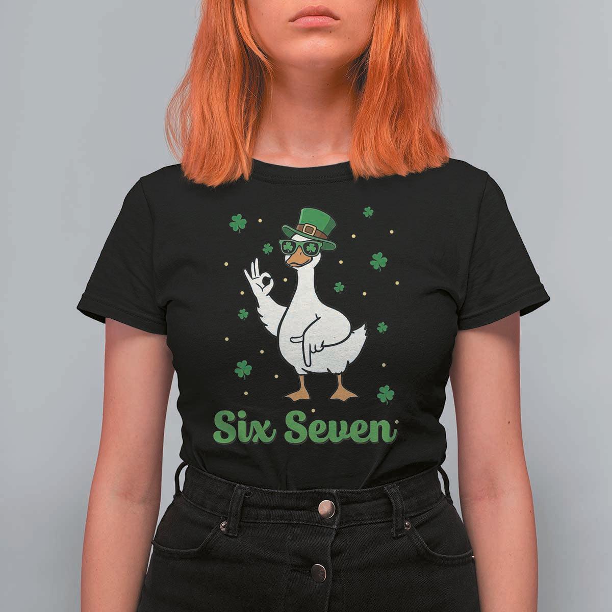 Lucky Goose Six Seven Meme T Shirt For Women St Patricks Day