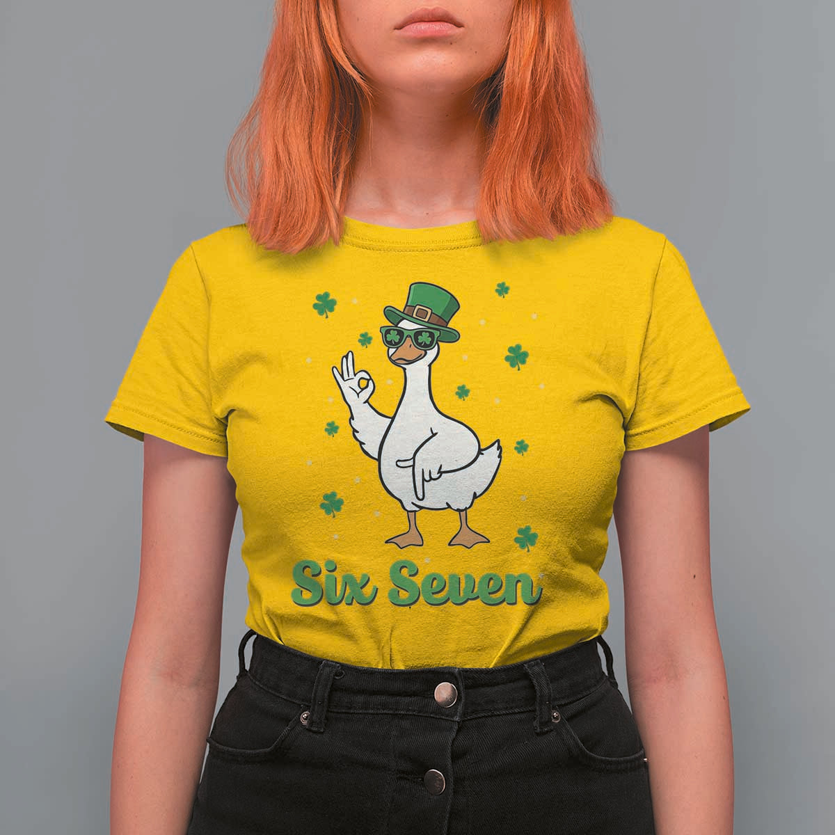 Lucky Goose Six Seven Meme T Shirt For Women St Patricks Day