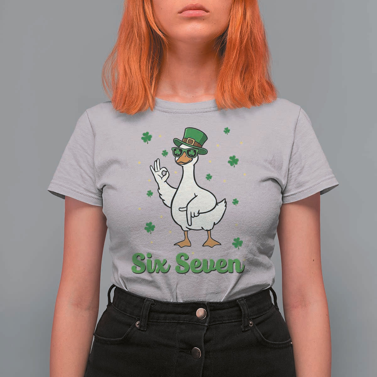 Lucky Goose Six Seven Meme T Shirt For Women St Patricks Day