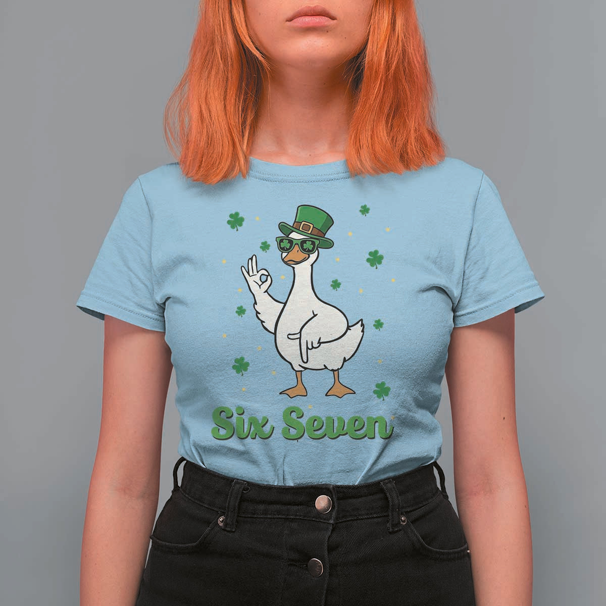 Lucky Goose Six Seven Meme T Shirt For Women St Patricks Day