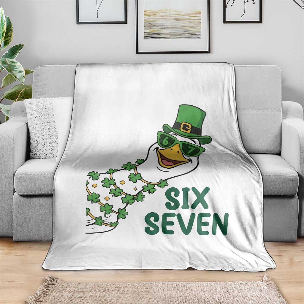 Chaotic Goose Six Seven Meme Throw Blanket Funny St Patricks Day Gift