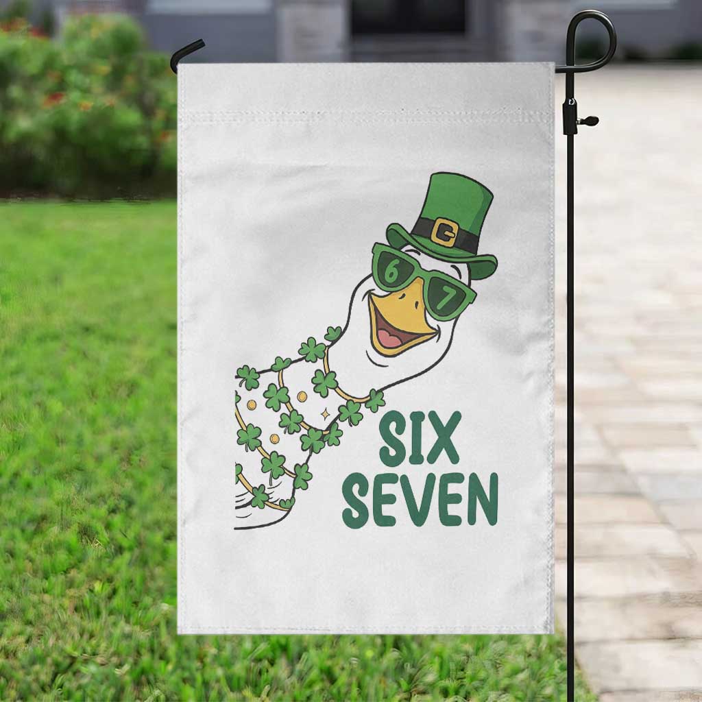 Chaotic Goose Six Seven Meme Garden Flag Funny St Patricks Day Gift