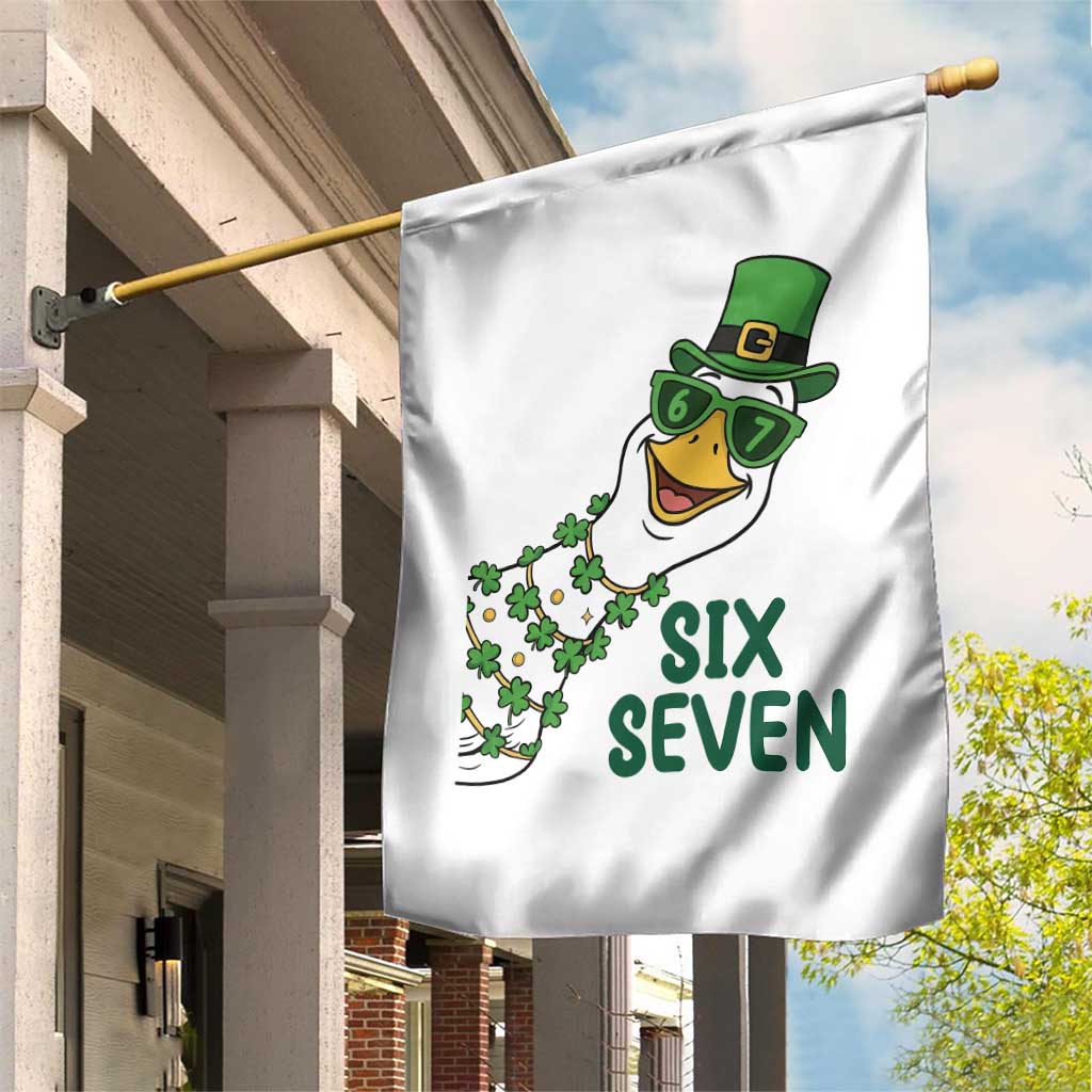 Chaotic Goose Six Seven Meme Garden Flag Funny St Patricks Day Gift