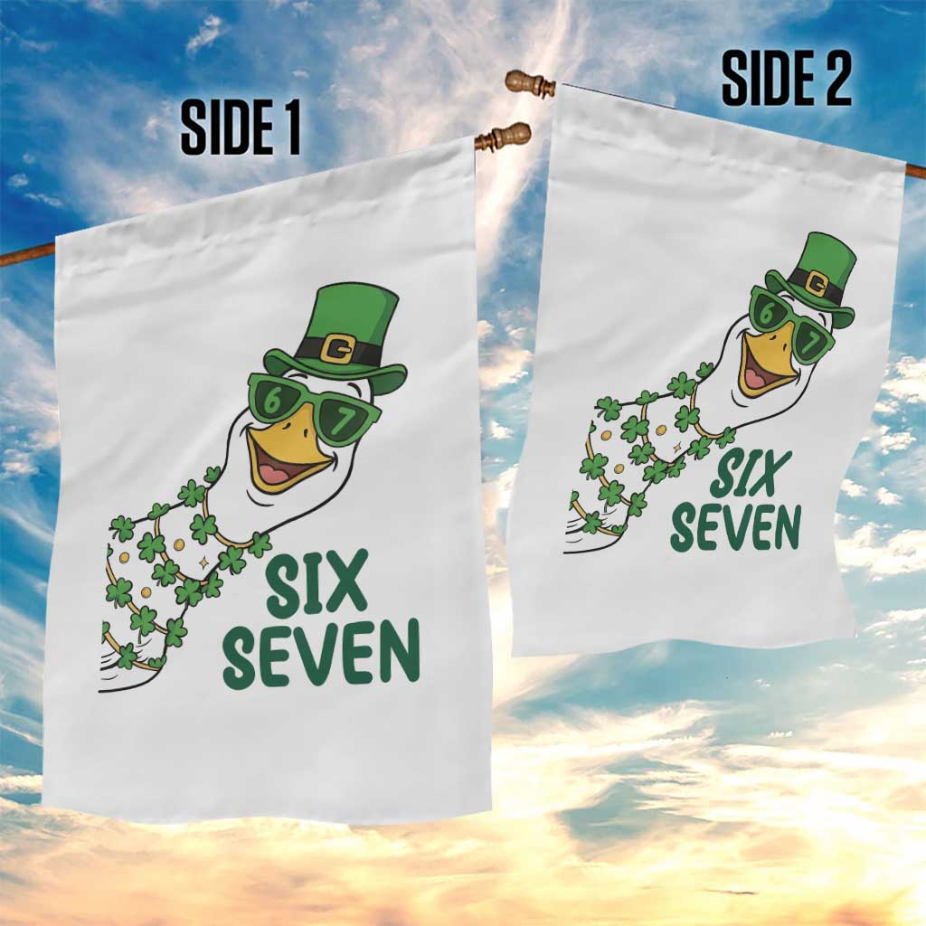 Chaotic Goose Six Seven Meme Garden Flag Funny St Patricks Day Gift