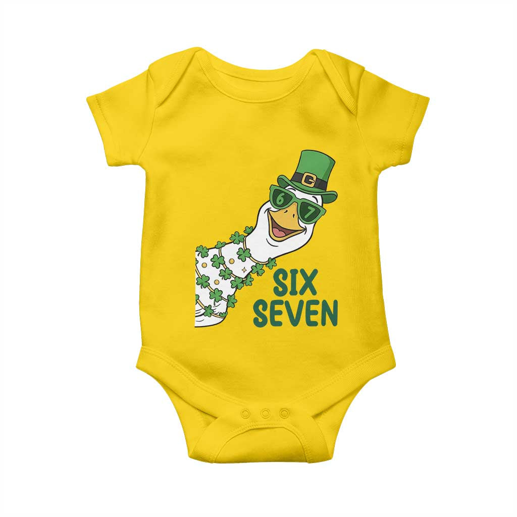 Chaotic Goose Six Seven Meme Baby Onesie Funny St Patricks Day Gift