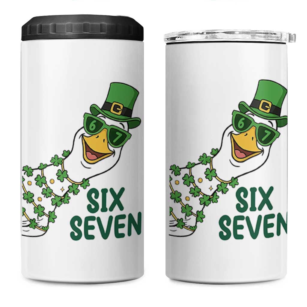Chaotic Goose Six Seven Meme 4 in 1 Can Cooler Tumbler Funny St Patricks Day Gift