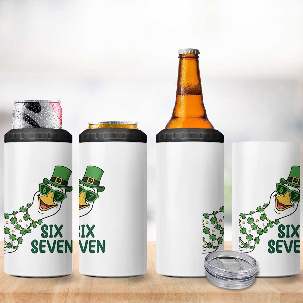Chaotic Goose Six Seven Meme 4 in 1 Can Cooler Tumbler Funny St Patricks Day Gift