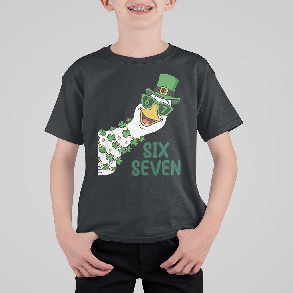 Chaotic Goose Six Seven Meme T Shirt For Kid Funny St Patricks Day Gift
