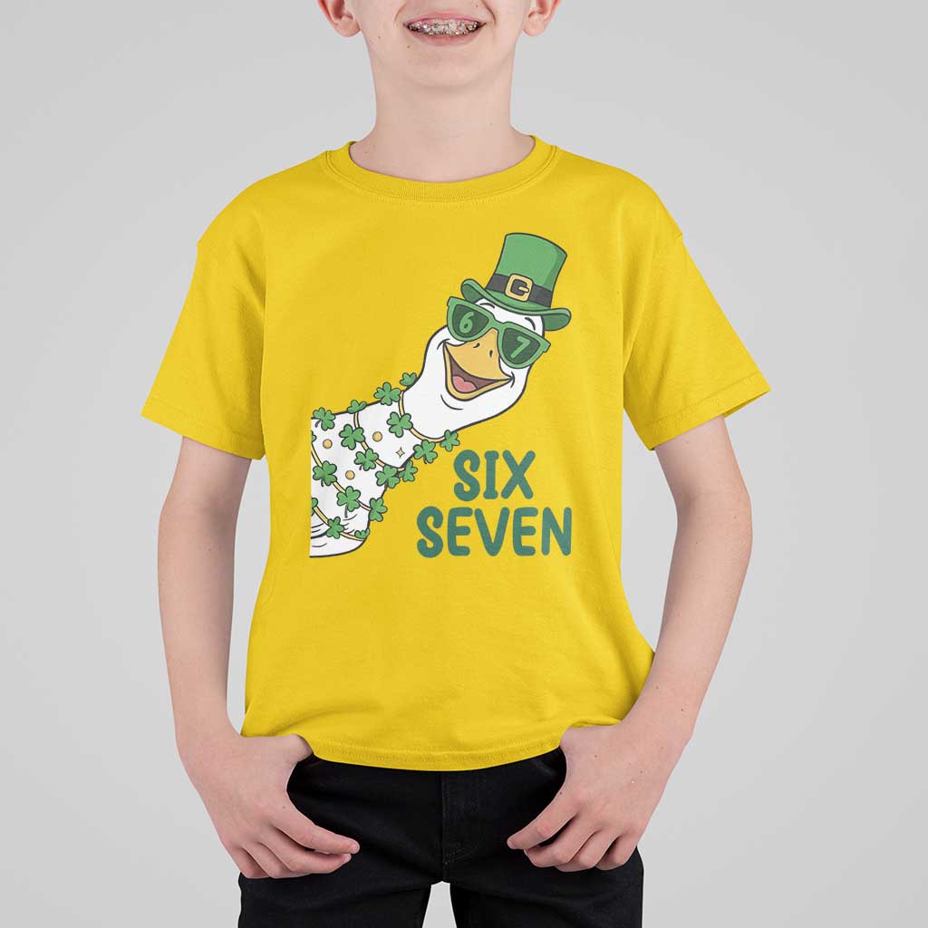 Chaotic Goose Six Seven Meme T Shirt For Kid Funny St Patricks Day Gift