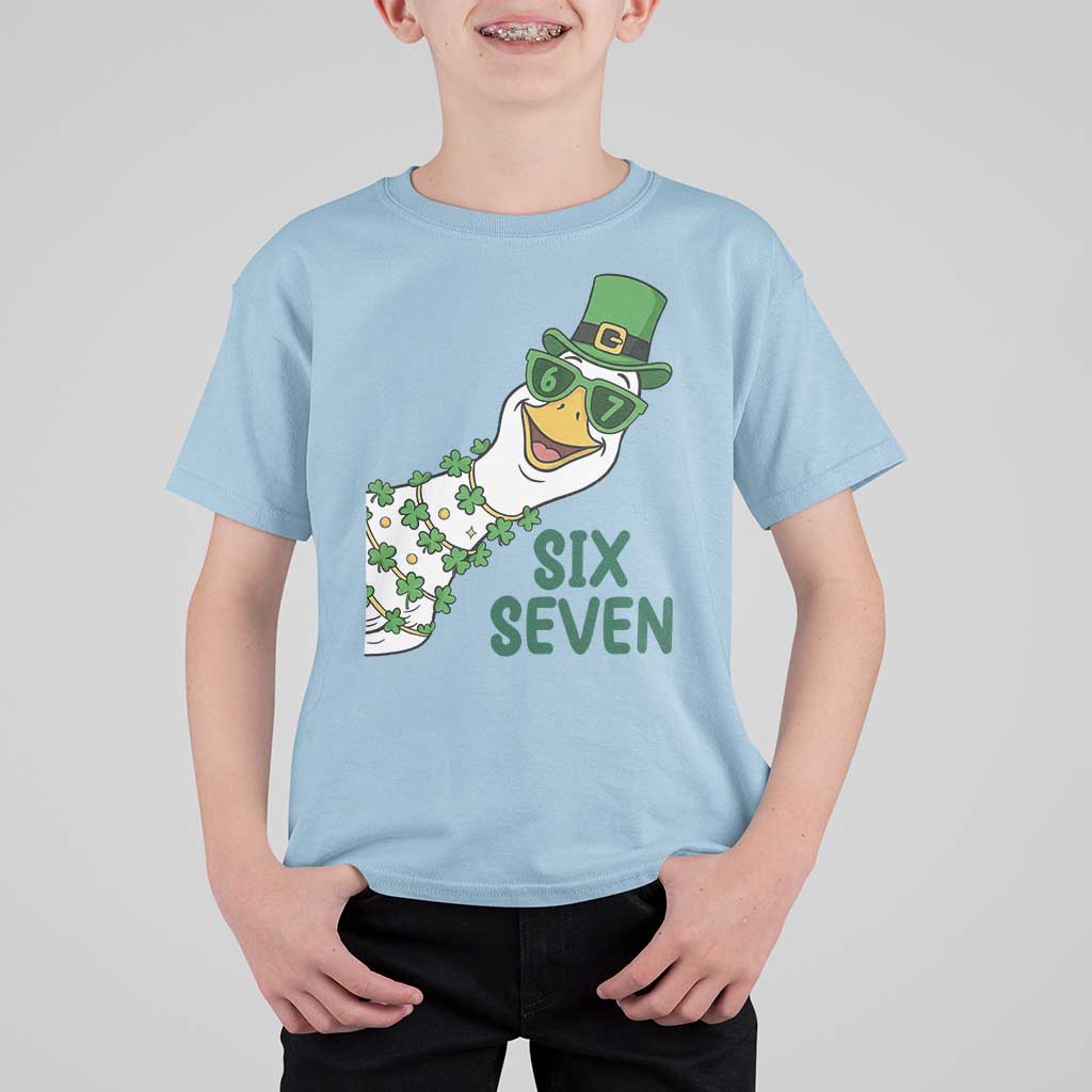 Chaotic Goose Six Seven Meme T Shirt For Kid Funny St Patricks Day Gift
