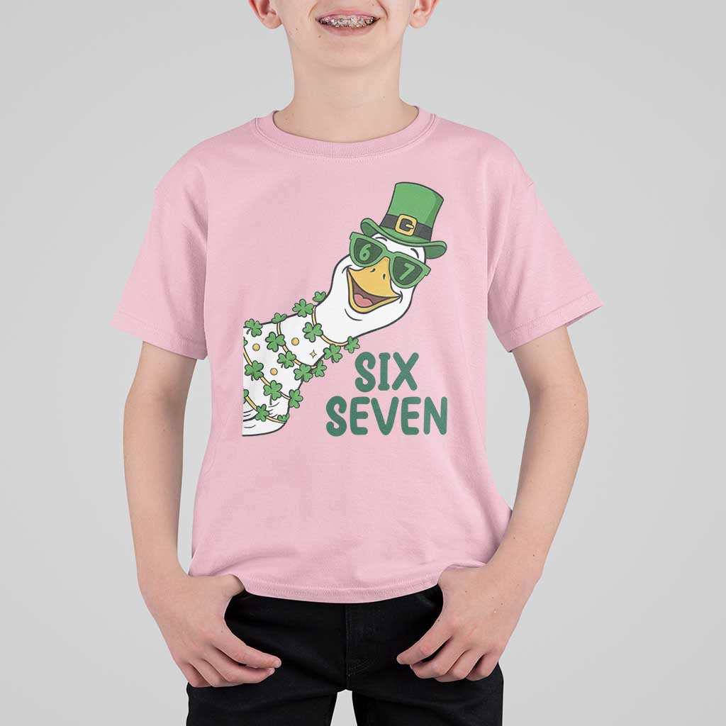 Chaotic Goose Six Seven Meme T Shirt For Kid Funny St Patricks Day Gift