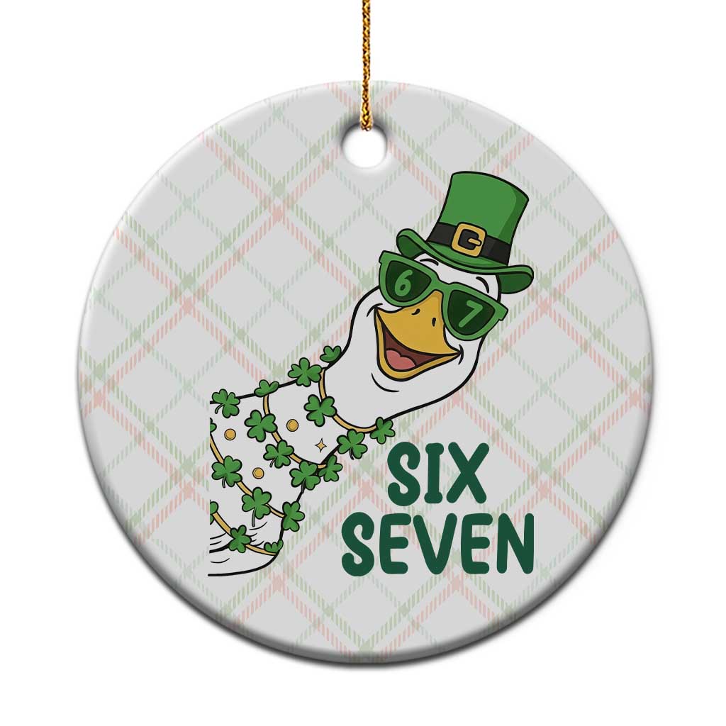 Chaotic Goose Six Seven Meme Ceramic Ornament Funny St Patricks Day Gift