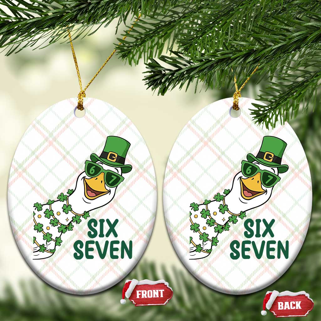 Chaotic Goose Six Seven Meme Ceramic Ornament Funny St Patricks Day Gift