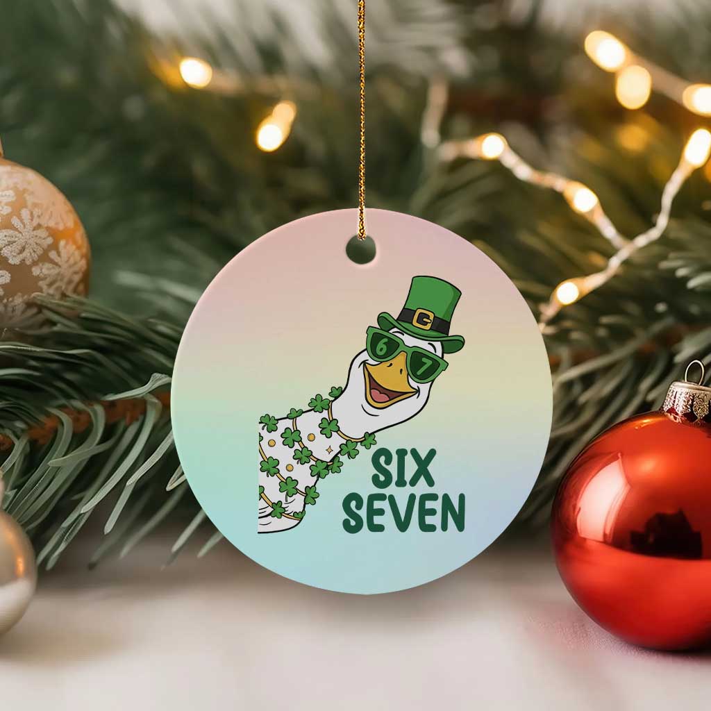 Chaotic Goose Six Seven Meme Ceramic Ornament Funny St Patricks Day Gift