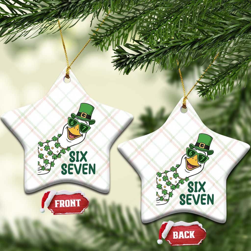Chaotic Goose Six Seven Meme Ceramic Ornament Funny St Patricks Day Gift