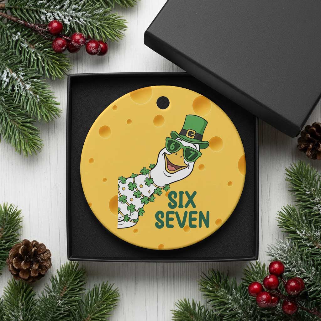 Chaotic Goose Six Seven Meme Ceramic Ornament Funny St Patricks Day Gift