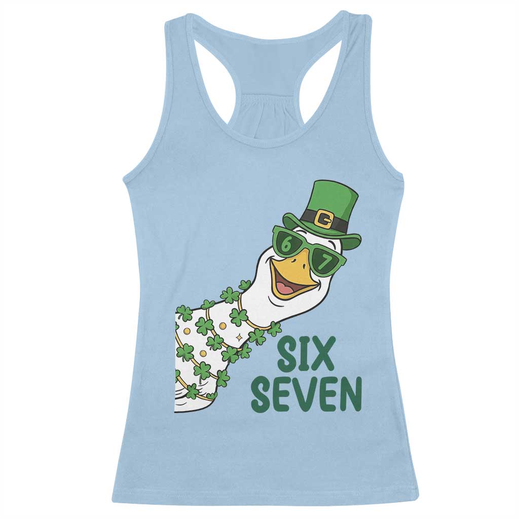 Chaotic Goose Six Seven Meme Racerback Tank Top Funny St Patricks Day Gift