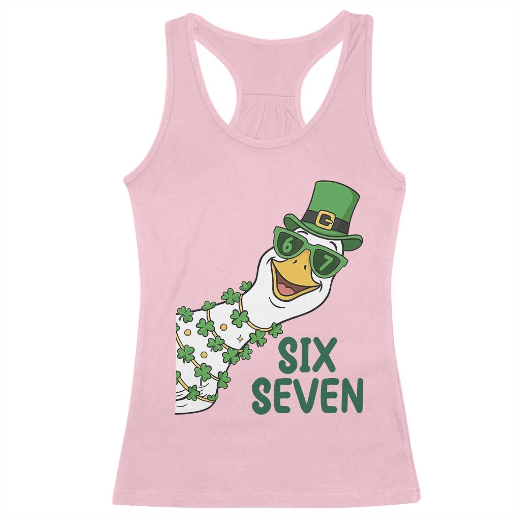 Chaotic Goose Six Seven Meme Racerback Tank Top Funny St Patricks Day Gift