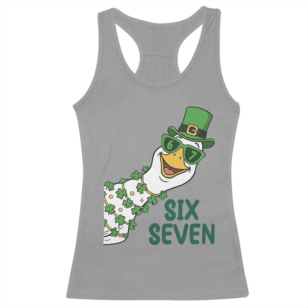 Chaotic Goose Six Seven Meme Racerback Tank Top Funny St Patricks Day Gift