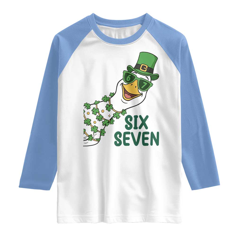 Chaotic Goose Six Seven Meme Raglan Shirt Funny St Patricks Day Gift