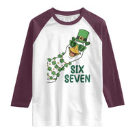 Chaotic Goose Six Seven Meme Raglan Shirt Funny St Patricks Day Gift