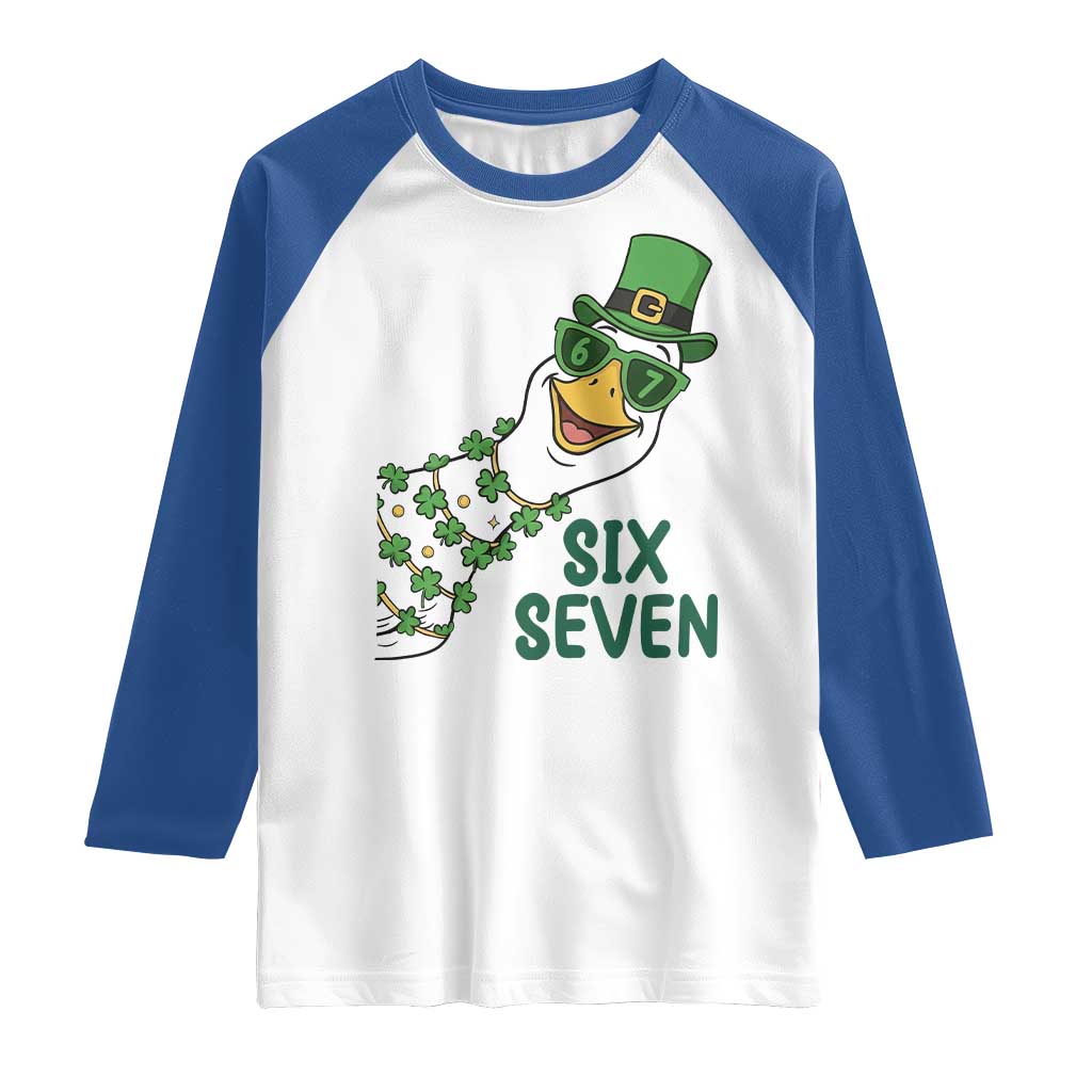 Chaotic Goose Six Seven Meme Raglan Shirt Funny St Patricks Day Gift