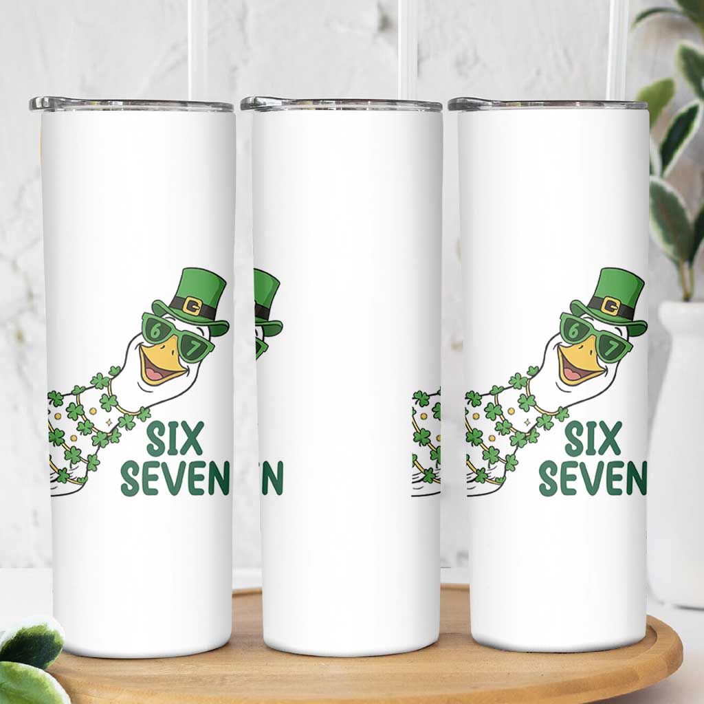 Chaotic Goose Six Seven Meme Skinny Tumbler Funny St Patricks Day Gift