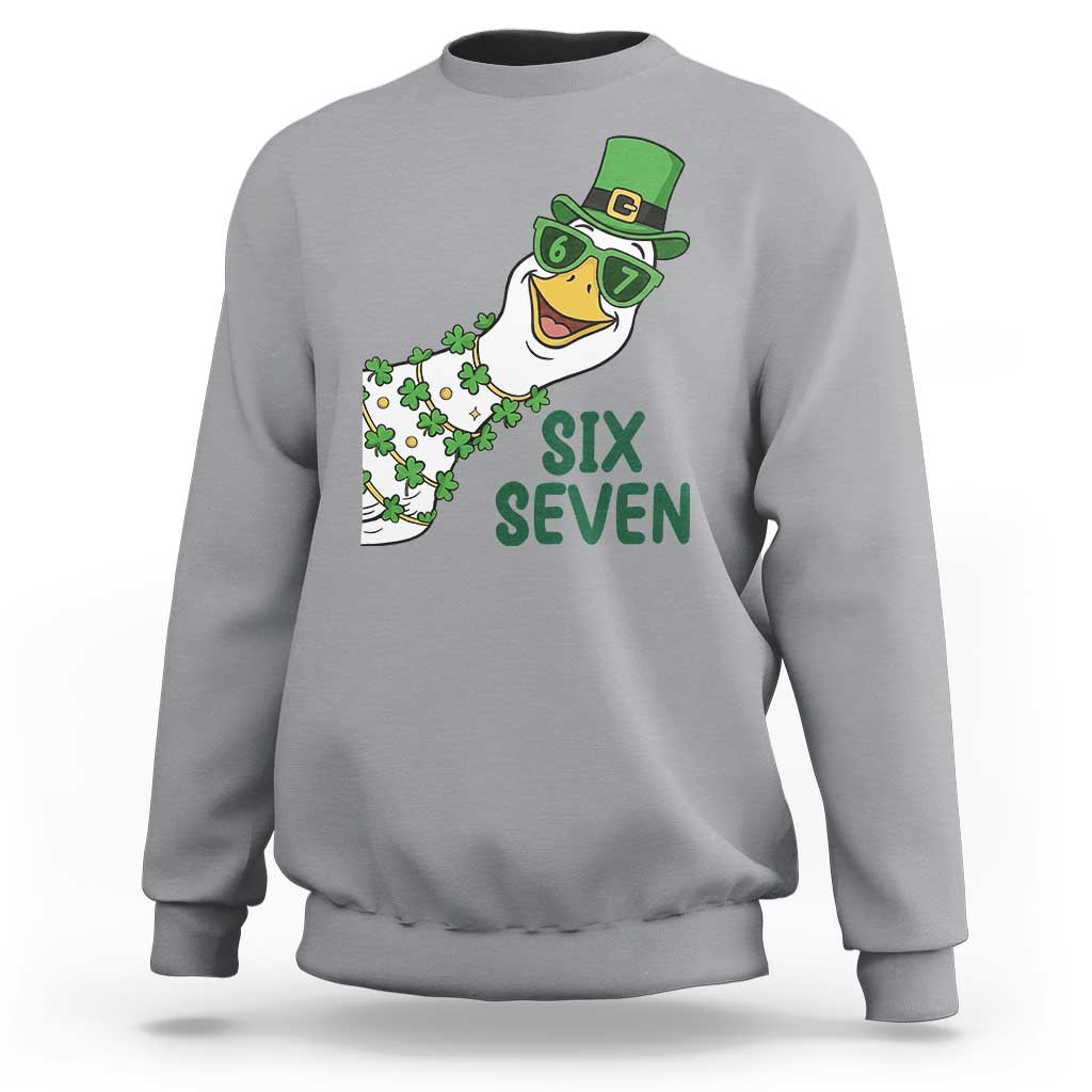 Chaotic Goose Six Seven Meme Sweatshirt Funny St Patricks Day Gift