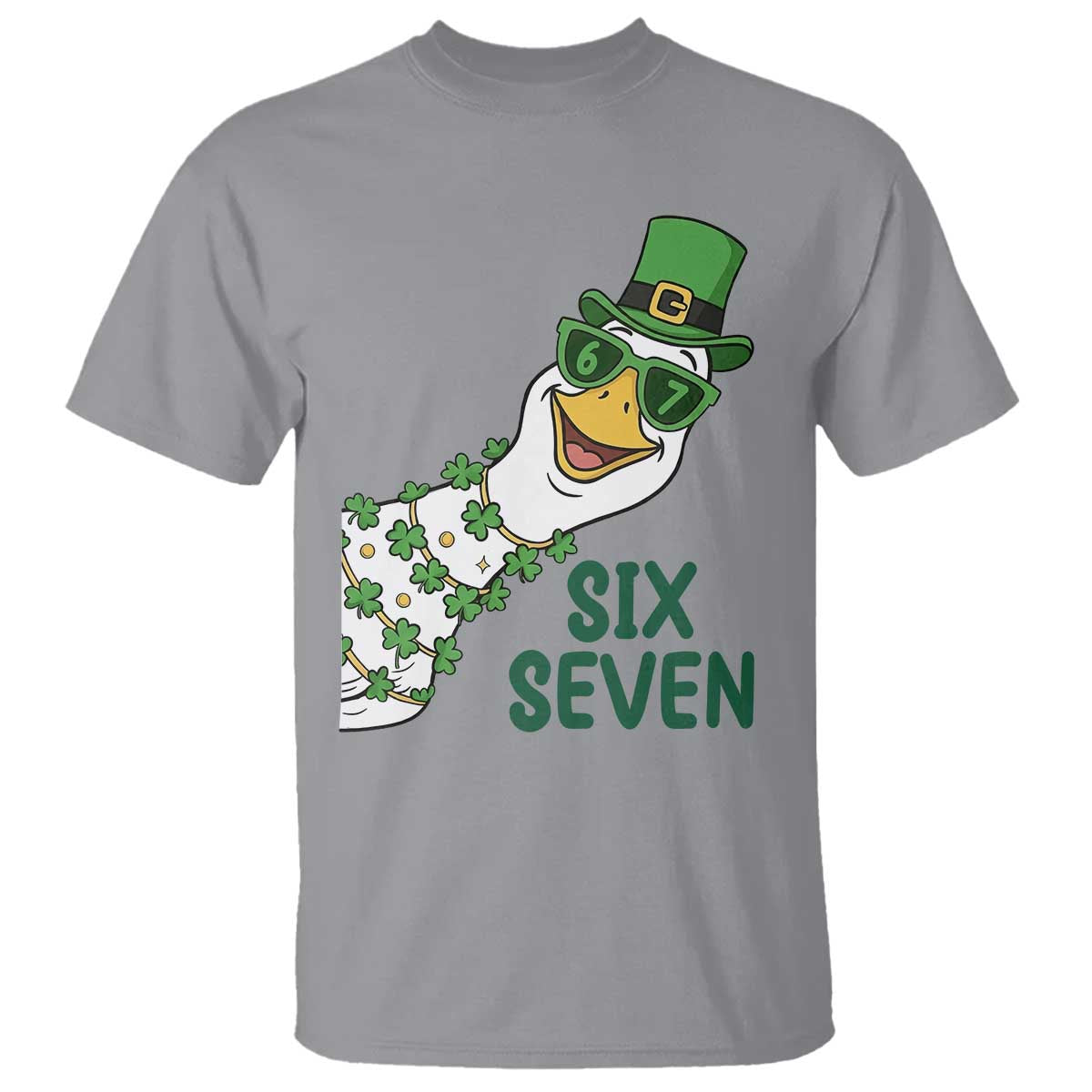 Chaotic Goose Six Seven Meme T Shirt Funny St Patricks Day Gift