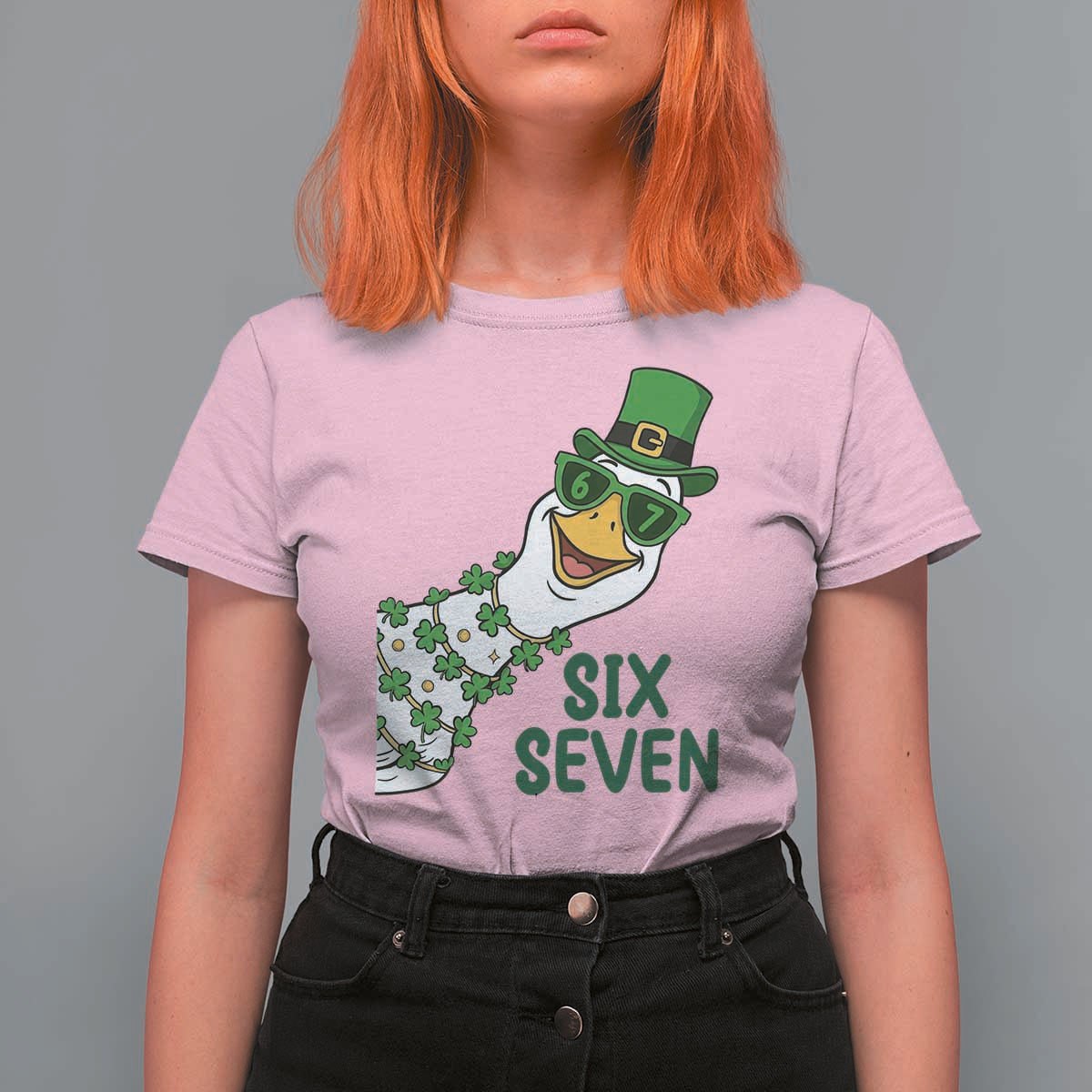 Chaotic Goose Six Seven Meme T Shirt For Women Funny St Patricks Day Gift