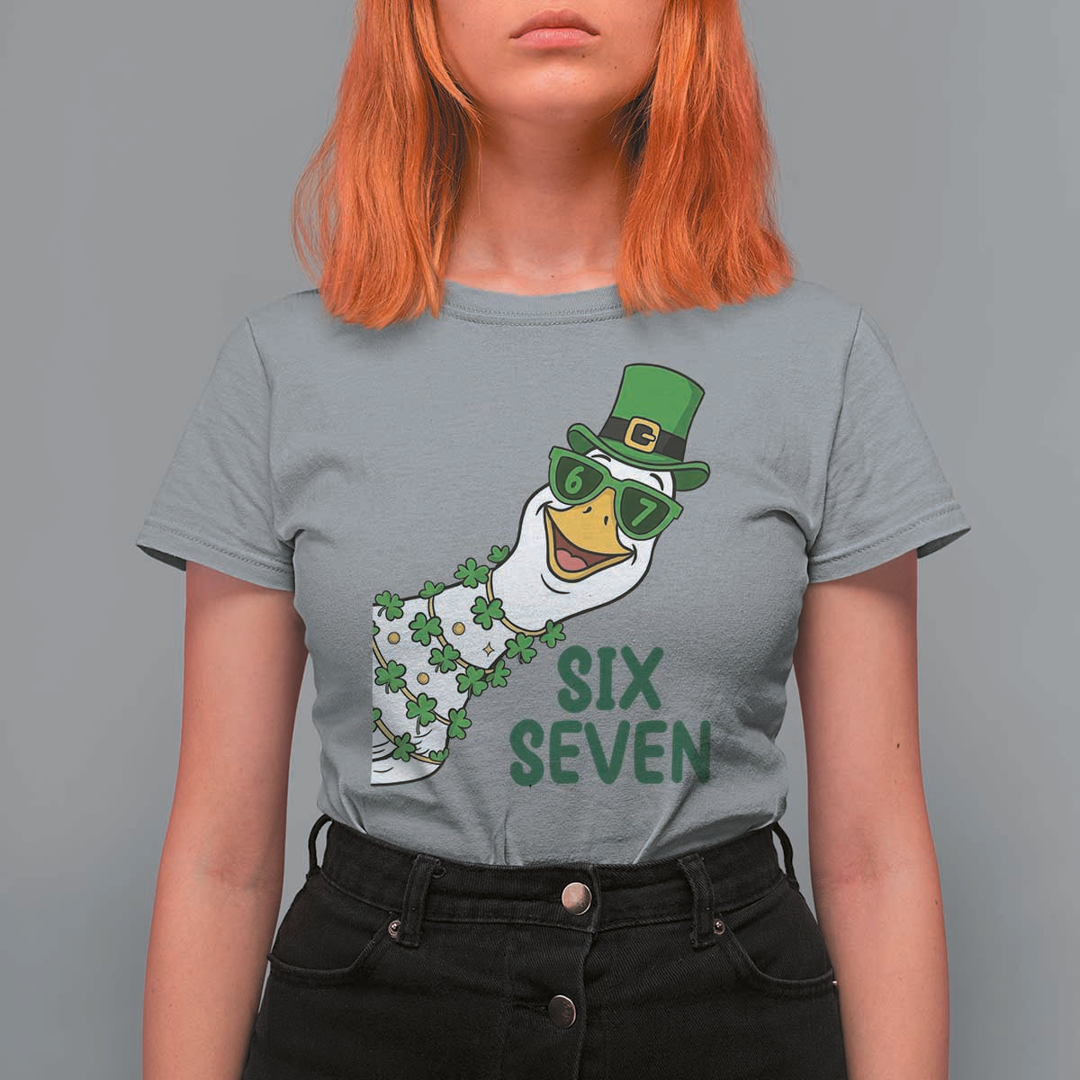 Chaotic Goose Six Seven Meme T Shirt For Women Funny St Patricks Day Gift
