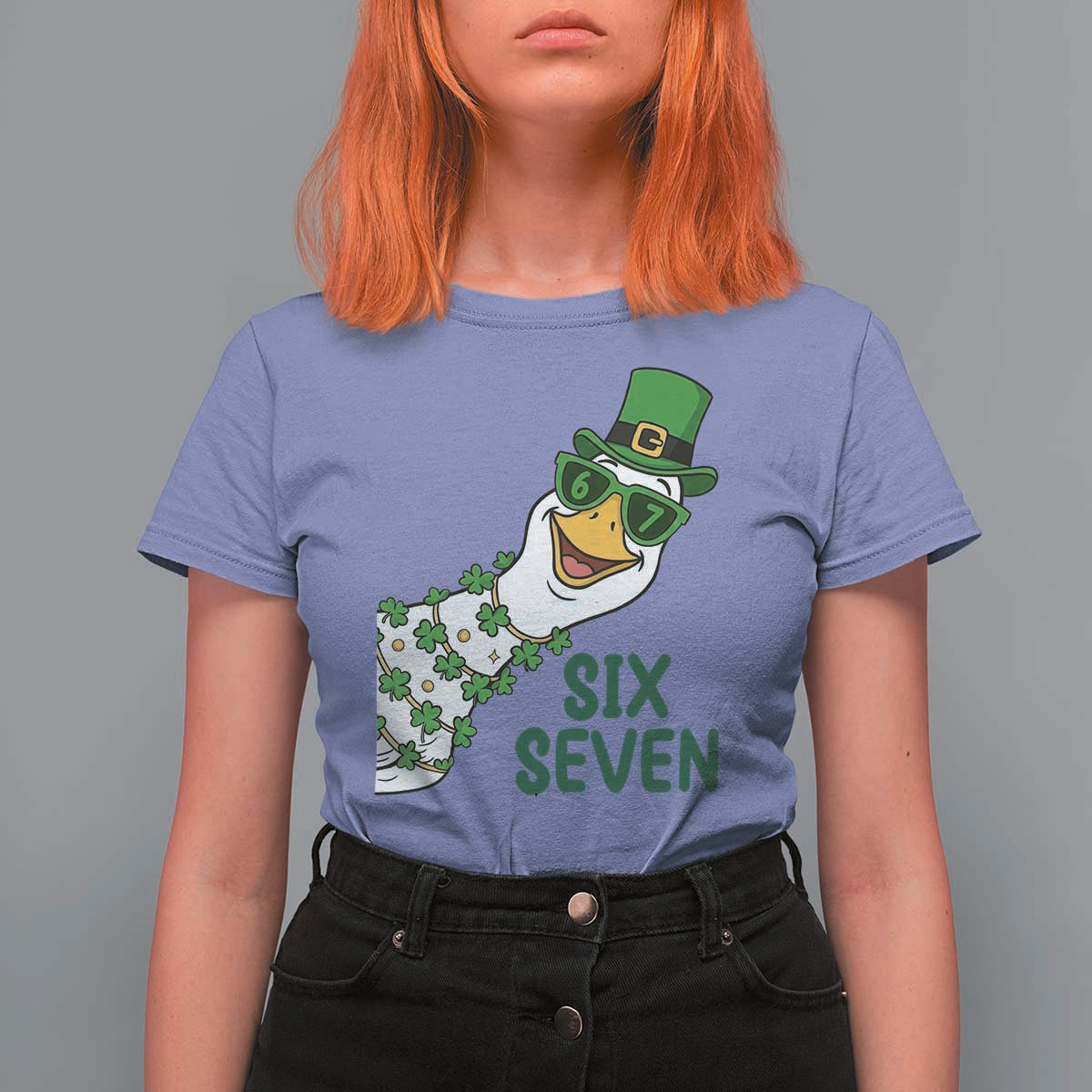 Chaotic Goose Six Seven Meme T Shirt For Women Funny St Patricks Day Gift