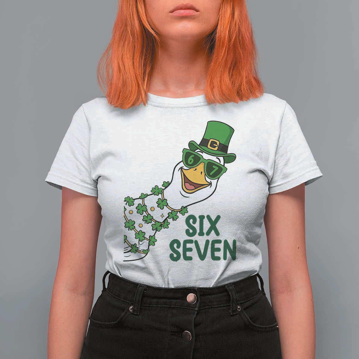 Chaotic Goose Six Seven Meme T Shirt For Women Funny St Patricks Day Gift