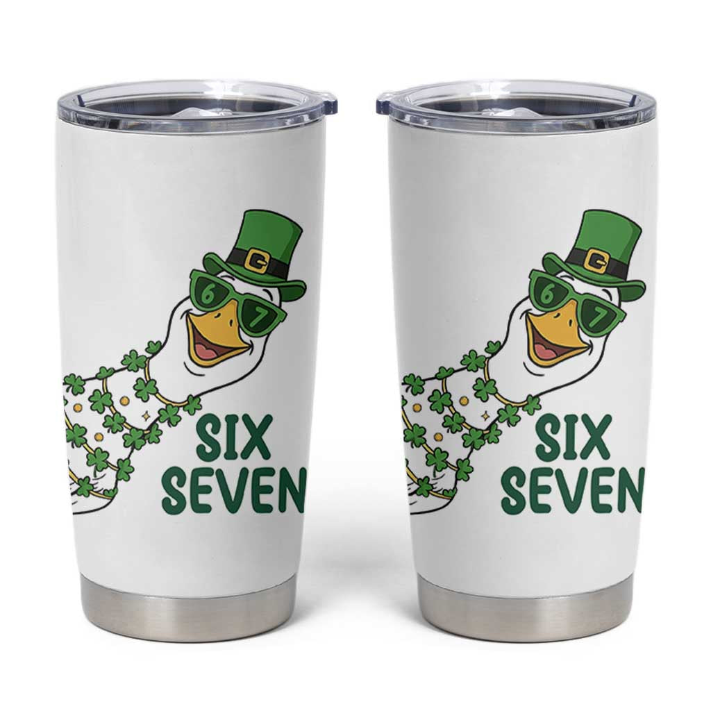 Chaotic Goose Six Seven Meme Tumbler Cup Funny St Patricks Day Gift