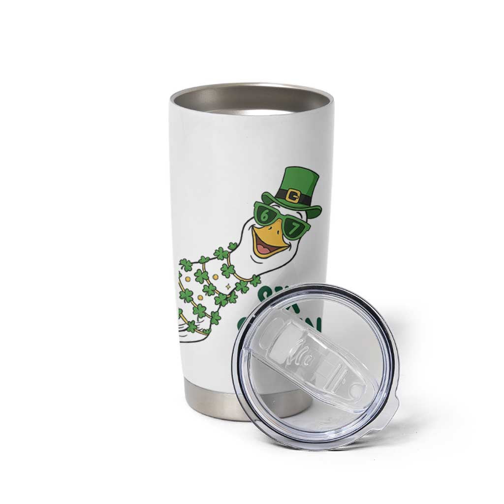 Chaotic Goose Six Seven Meme Tumbler Cup Funny St Patricks Day Gift