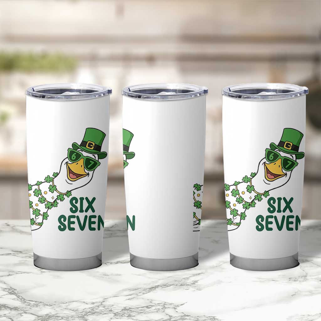 Chaotic Goose Six Seven Meme Tumbler Cup Funny St Patricks Day Gift