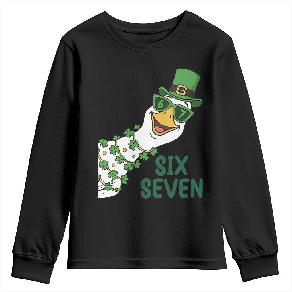 Chaotic Goose Six Seven Meme Youth Sweatshirt Funny St Patricks Day Gift