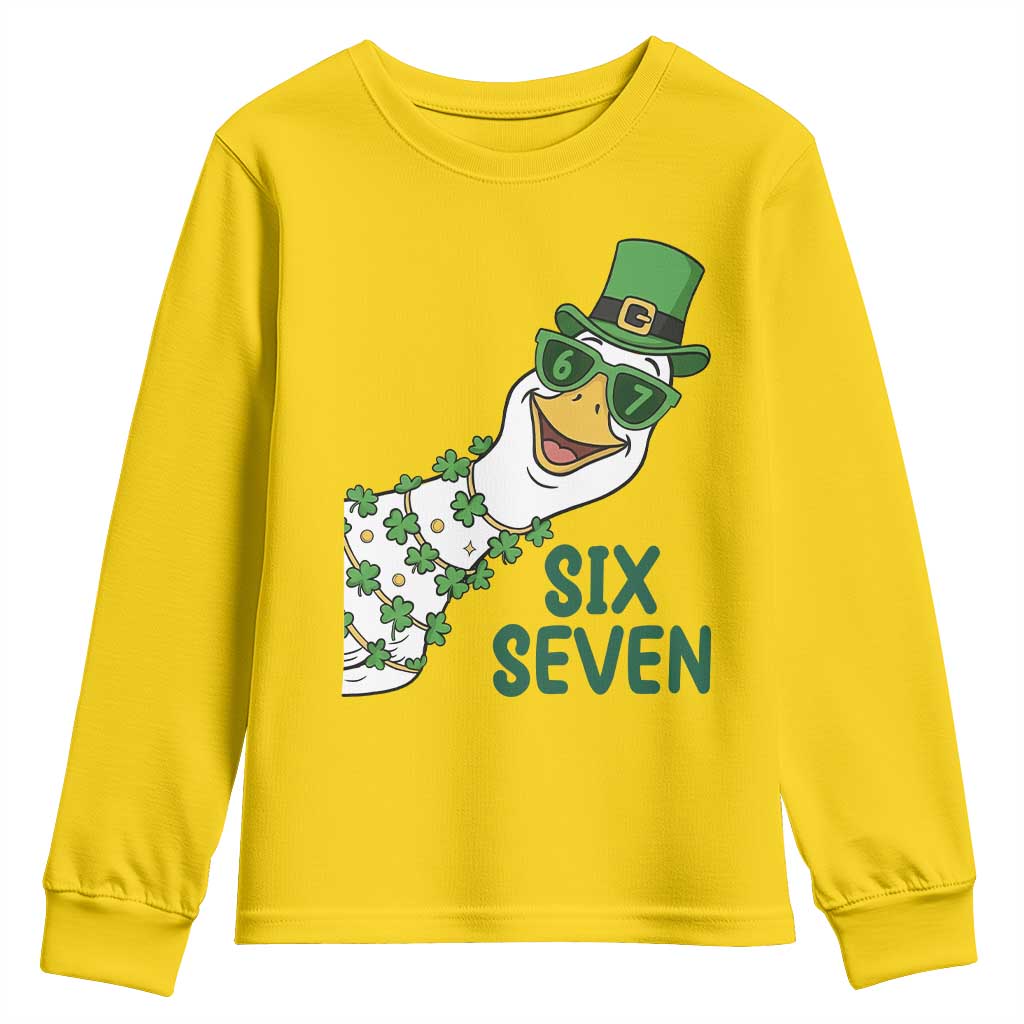 Chaotic Goose Six Seven Meme Youth Sweatshirt Funny St Patricks Day Gift