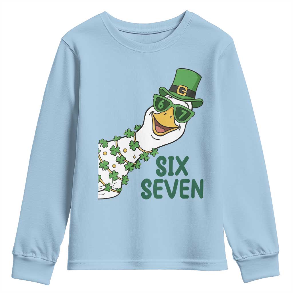 Chaotic Goose Six Seven Meme Youth Sweatshirt Funny St Patricks Day Gift