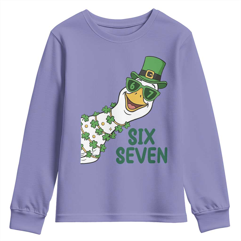 Chaotic Goose Six Seven Meme Youth Sweatshirt Funny St Patricks Day Gift