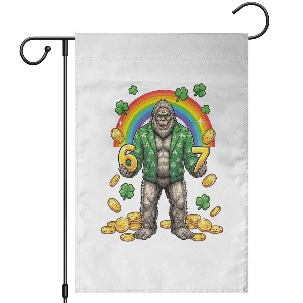 Bigfoot Six Seven Meme Garden Flag Funny St Patricks Day Gift