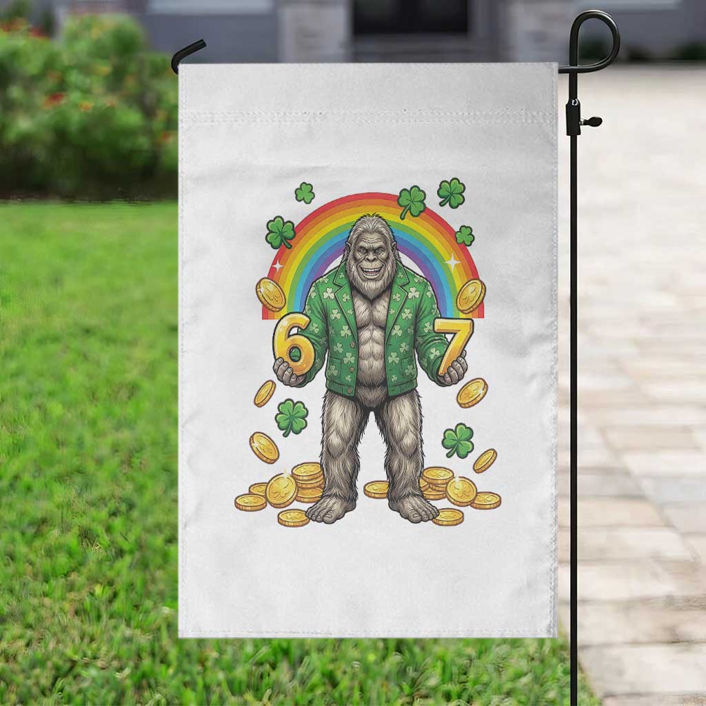 Bigfoot Six Seven Meme Garden Flag Funny St Patricks Day Gift